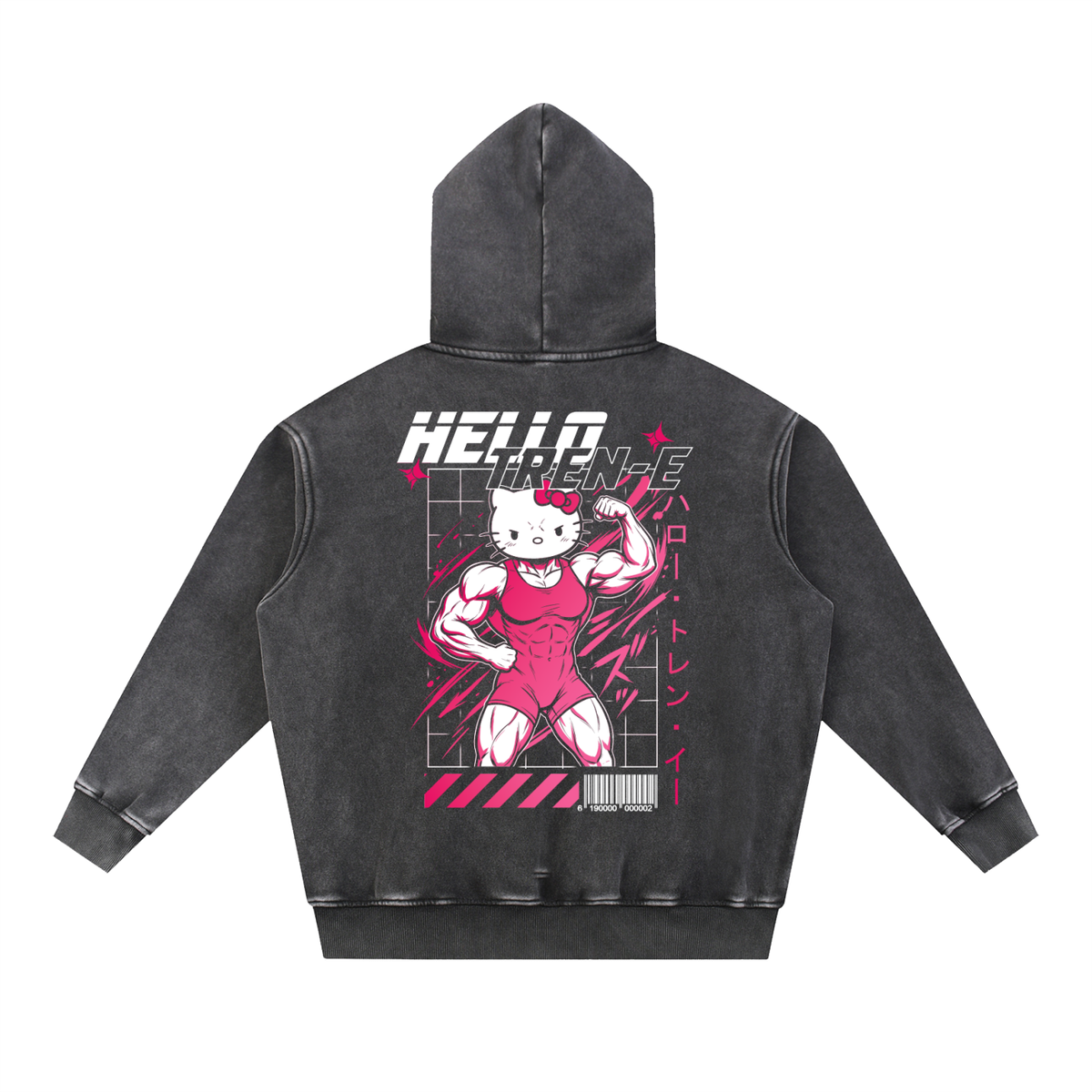 HELLO TREN-E / SNOW WASH FLEECE OVERSIZED HOODIE
